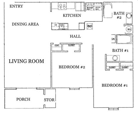 Floor plan for studio, 1078 sqft